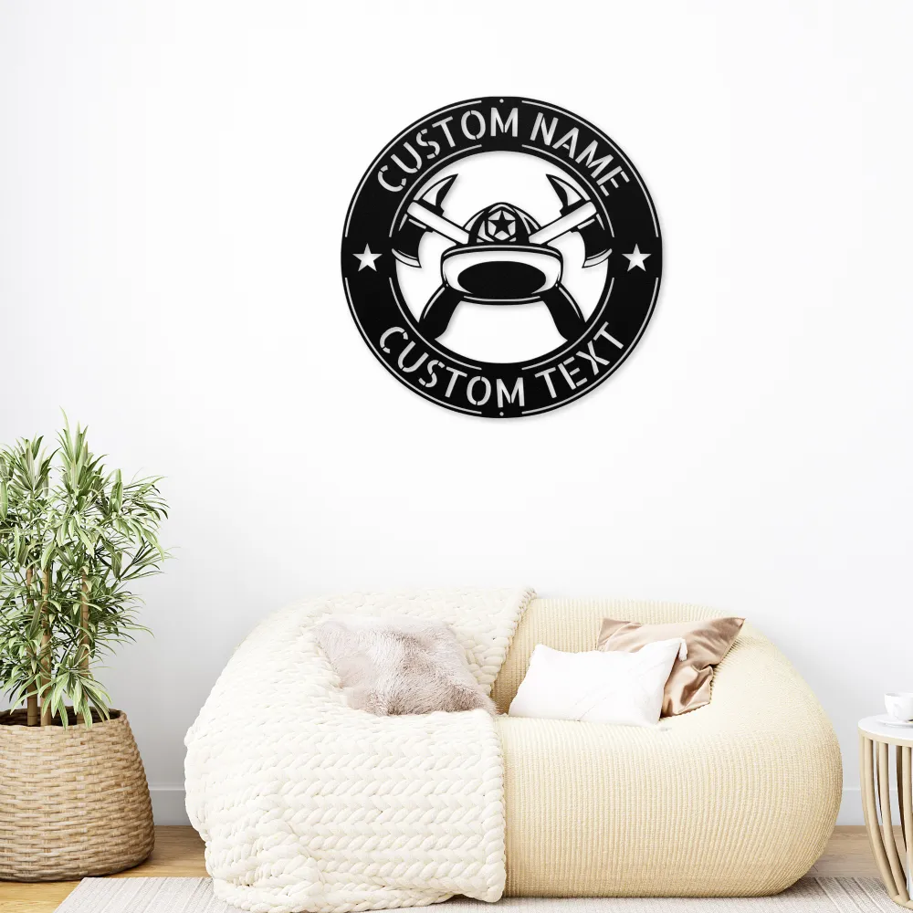 Personalized Firefighter Metal Sign
